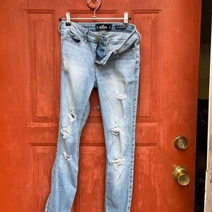 Hollister Light Wash Ripped Skinny Jeans - Women